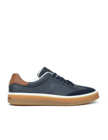 Zapatillas Deportivas Kangaroos Hombre Marino Y Cuero K102-4