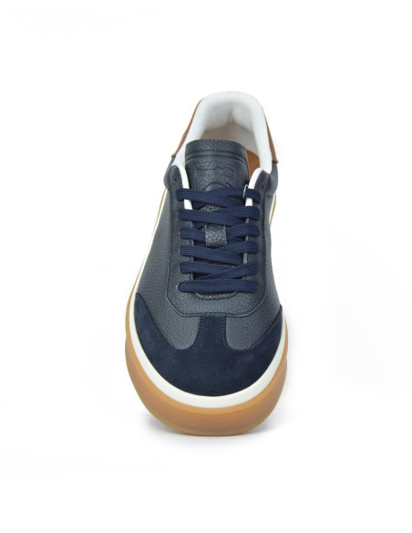 Zapatillas Deportivas Kangaroos Hombre Marino Y Cuero K102-4
