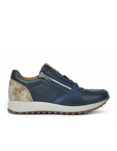 Zapatillas Deportivas Kangaroos Mujer Marino Beige 809-14