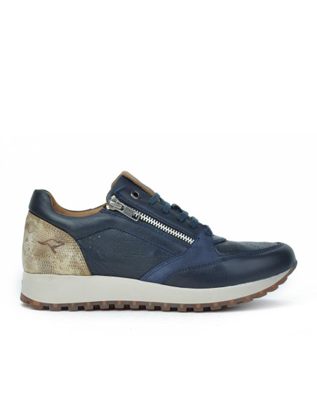Zapatillas Deportivas Kangaroos Mujer Marino Beige 809-14