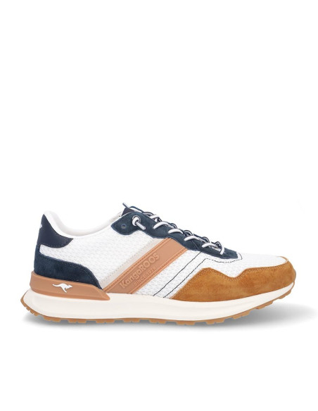 Zapatillas Deportivas Kangaroos Hombre Blanco Y Taupe K95-5