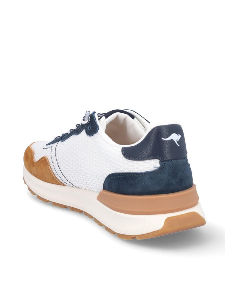 Zapatillas Deportivas Kangaroos Hombre Blanco Y Taupe K95-5