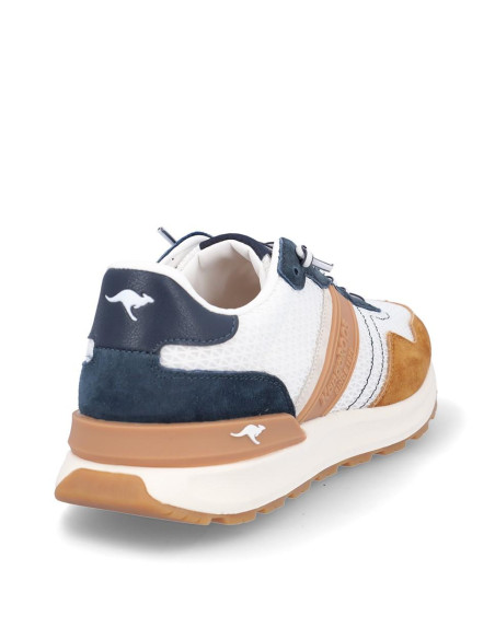 Zapatillas Deportivas Kangaroos Hombre Blanco Y Taupe K95-5