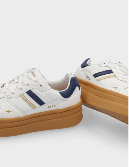 Deportivos Plataforma Kangaroos Chica Blanco K15-2