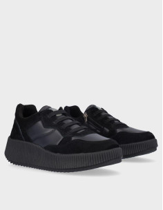 Deportivos Kangaroos Chica  Serraje Textil Negro K10-1 2